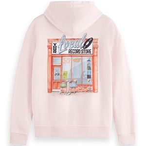 Scotch & Soda Washed Artwork Hoodie Spinning Records Vinyl Art NWOT